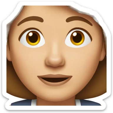 A woman in her 60's with brown-hair, brown eyes and a beagle dog sticker