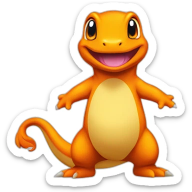 charmander standing on white background sticker