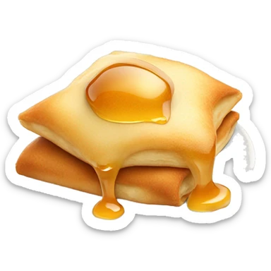 Realistic isolated sweet mexican sopapilla dessert with honey sticker