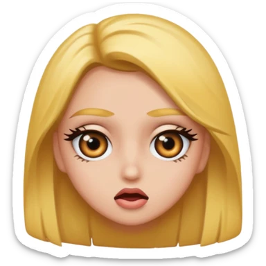 Baddie girl eye rolling at someone  sticker