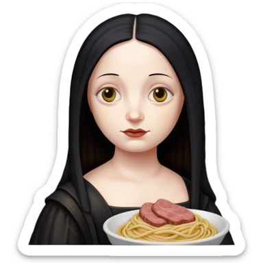 goth monalisa SPAM meat spaghetti slop art modern portrait  sticker