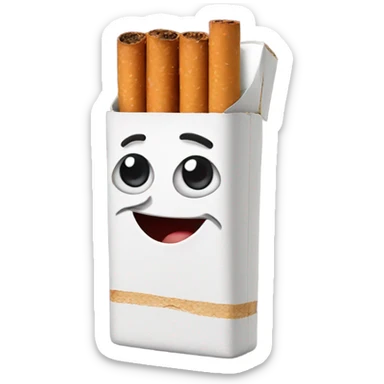 Cigarette with a face sticker