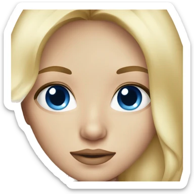 blonde model with blue eyes sticker