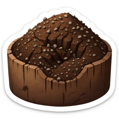 pile of soil with small pieces only no rocks sticker