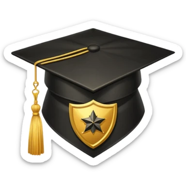 Graduation Cap + Shield sticker
