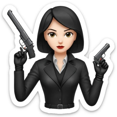 woman hitman with pistol sticker