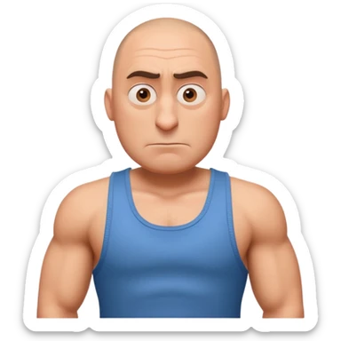 Gru from despicable me as a body builder sticker