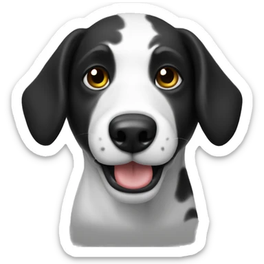 black and white moodle dog sticker
