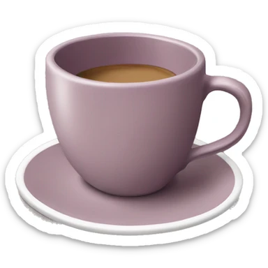 coffee cup and saucer in the colour old mauve sticker