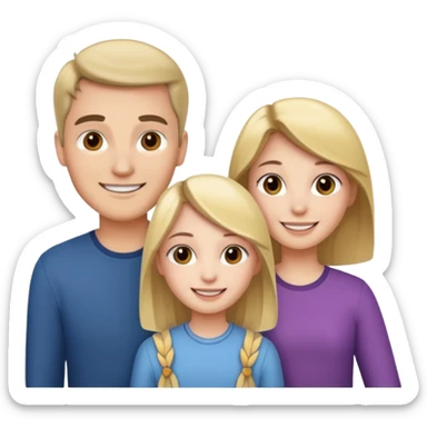 Familia : Novio, Novia, hija mayor , hija menor. sticker