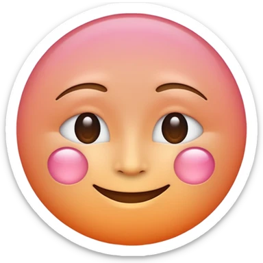 minimalist illustration of a warm glowing emoji face representing anonymous emotional connection. soft orange-pink gradient, gentle smile, organic round form, light diffusion, sense of warmth and intimacy, subtle glow around the edges, smooth and friendly aesthetic. sticker
