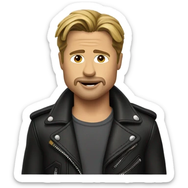 single Brad Pitt in leather jacket sticker