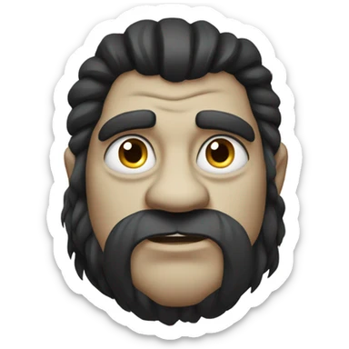 Ogre with long black hair and eyelashes sticker