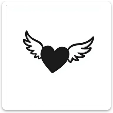 A heart that has wings and is flying sticker