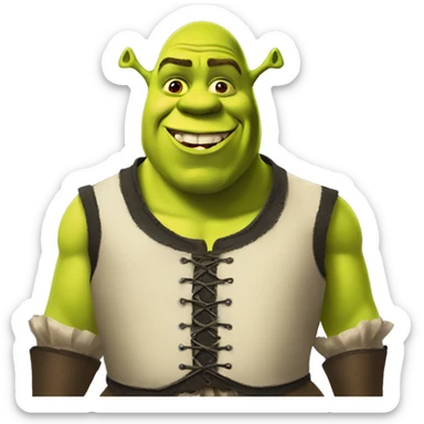 Shrek wearing a corset  sticker