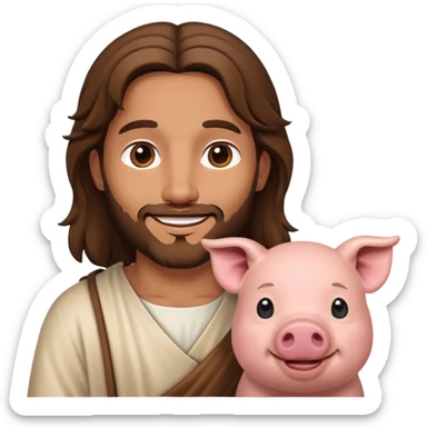 Gesù e un maiale sticker