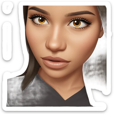 realistic portrait of a girl sticker