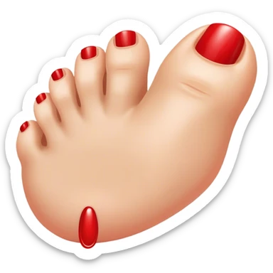 A red toenail sticker
