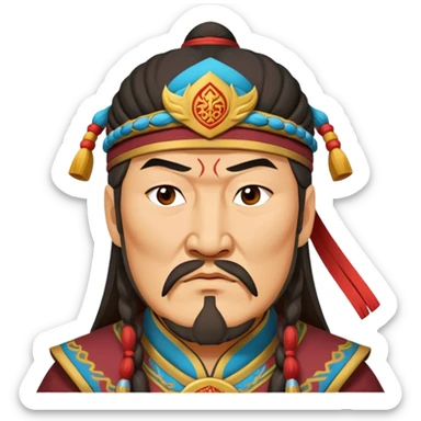 genghis khan photorealistic sticker