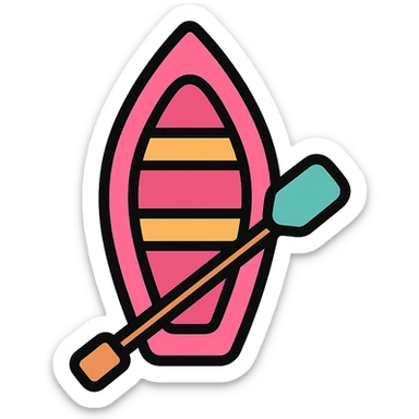 pink rowing boat sticker