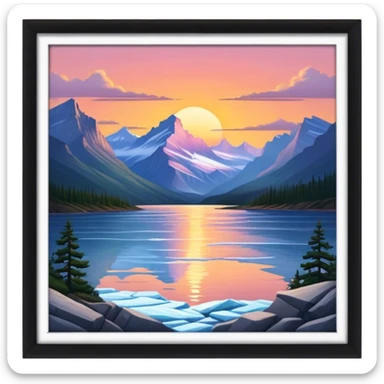 glacier national park sunset sticker