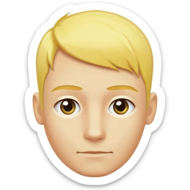 Gözlük yok saçları sarı renk sağ taraf saç kesimi sıfır sticker