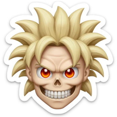   Mind blown skull face for goku hair          sticker