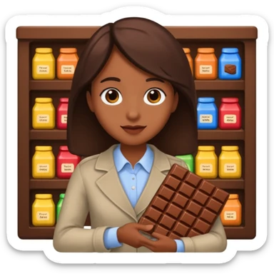 a person going to buy chocolate sticker