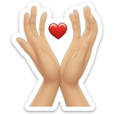 hands in the shape of a heart or a smiling face with tears of joy, to express deep gratitude sticker