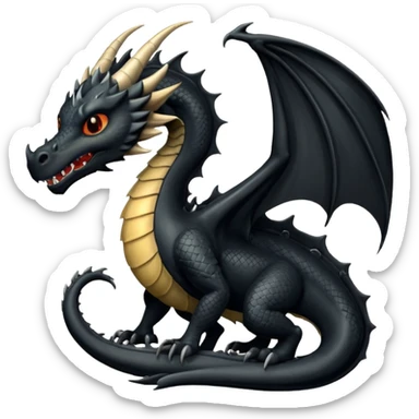 Dragón color negro sticker
