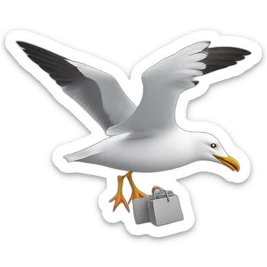a seagull being stolen sticker