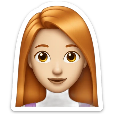 pretty-woman-with-long straigh ginger hair and asian eyes sticker
