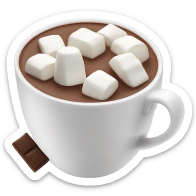 Hot chocolate and white cup with lots of marshmallows sticker