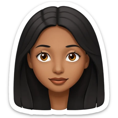 pretty brown skin woman with long black hair and brown eyes with the side eye expression  sticker