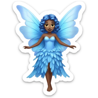 blue fairy with extra big wings  sticker