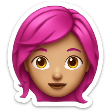 Girl with magenta hair sticker