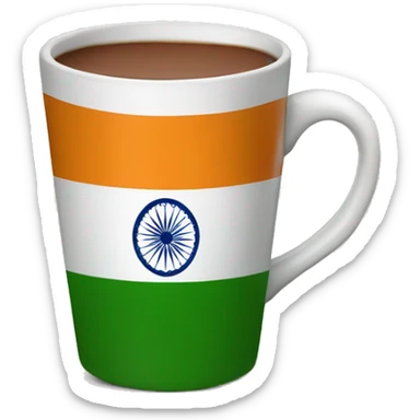 Indian flag with cup sticker