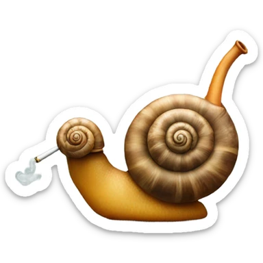 Snail smoking a pipe sticker