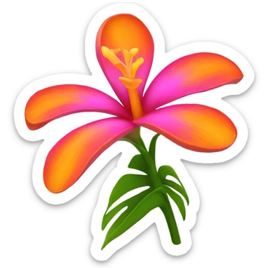 pink and orange hawaiian flower sticker