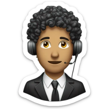curly hair male lawyer listening to music sticker