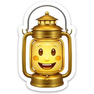 lantern emoji with laughing face sticker