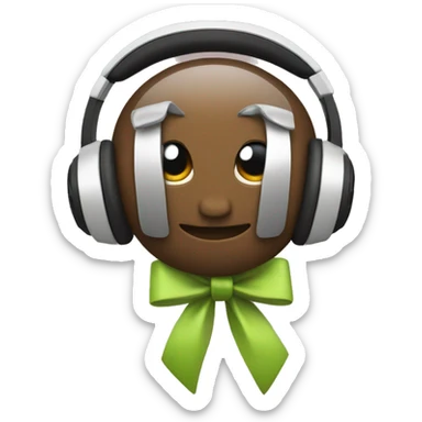 Apple max headphones with a bow sticker