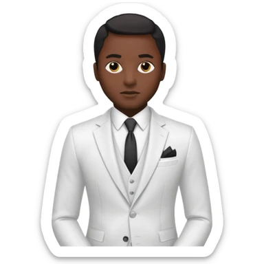 businessman, black skin, black eyes, white suit sticker