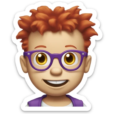 rugrats spike Redhead baby with purple glasses sticker