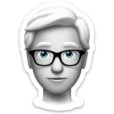 Whispering emoji with glasses sticker