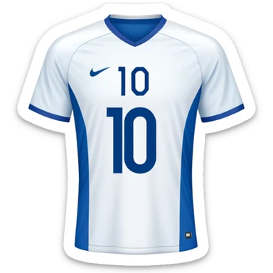 Blue soccer jersey with white details, number 10 on the back sticker