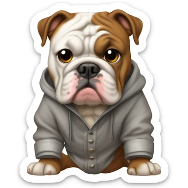 Olde English bulldog wearing clothes sticker