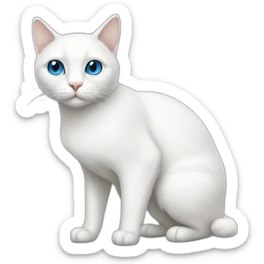 white-cat-with-stripes-eyes-blue-full-body sticker