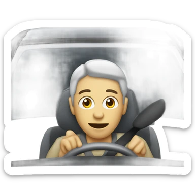 person driving a car sticker