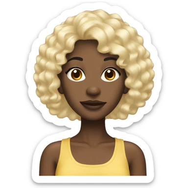 Black girl with 316 blonde wig sticker